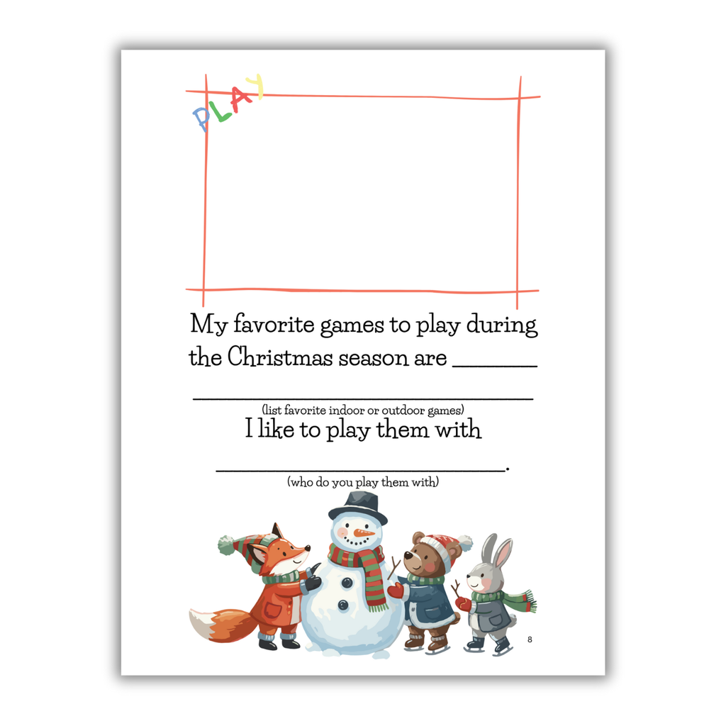 Children's book 'Best Christmas Ever" interior  page with Christmas-themed text and illustrations