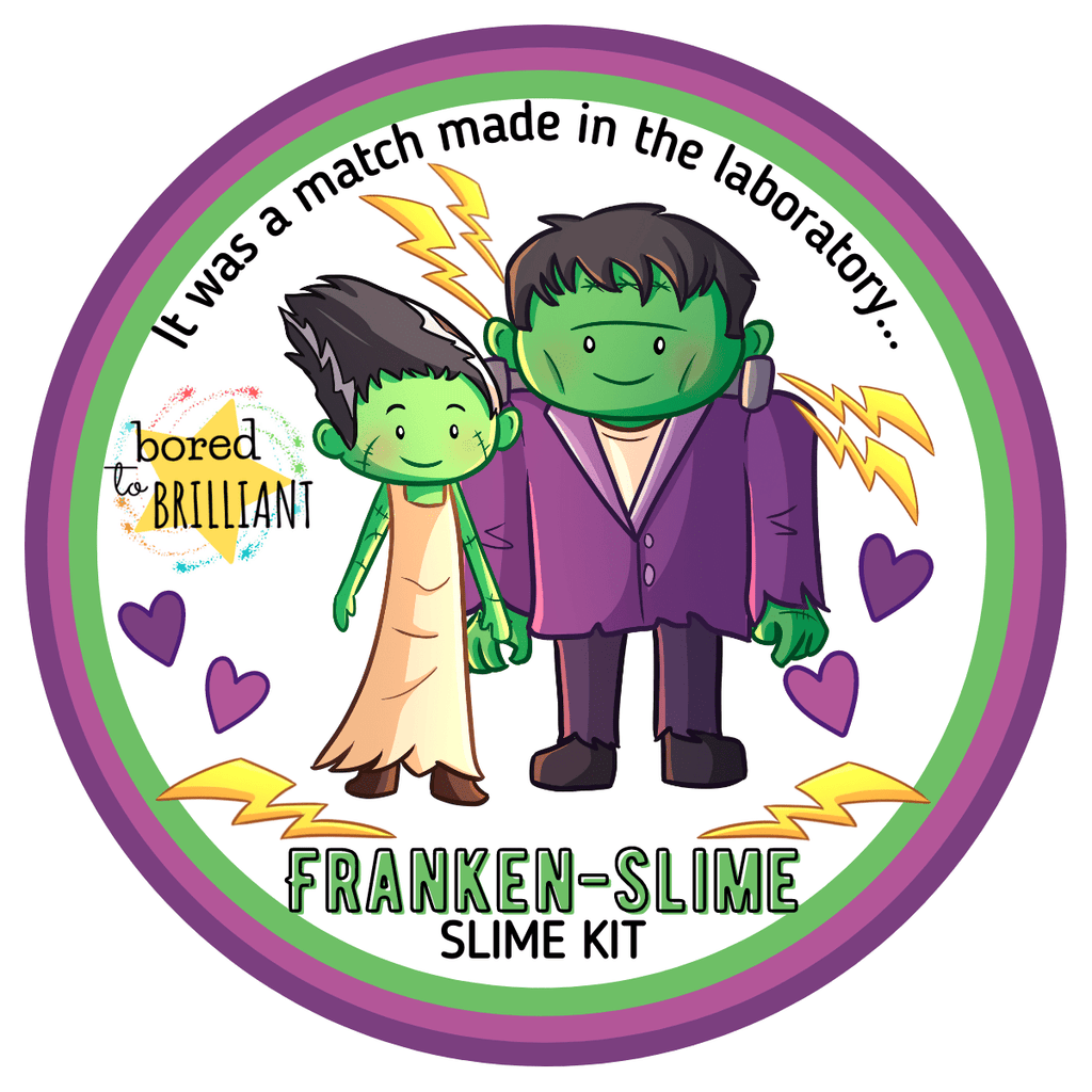 Halloween SLIME KIT, purple Slime Kit for kids, diy slime kit, children's sensory play, grape, Frankenstein and his bride