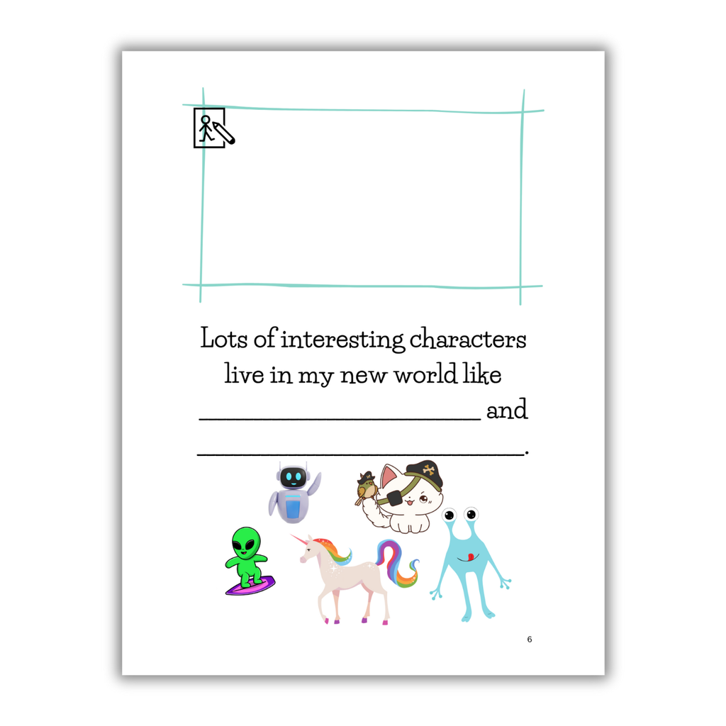 Open 'Best Imaginary World Ever!' book and illustration 