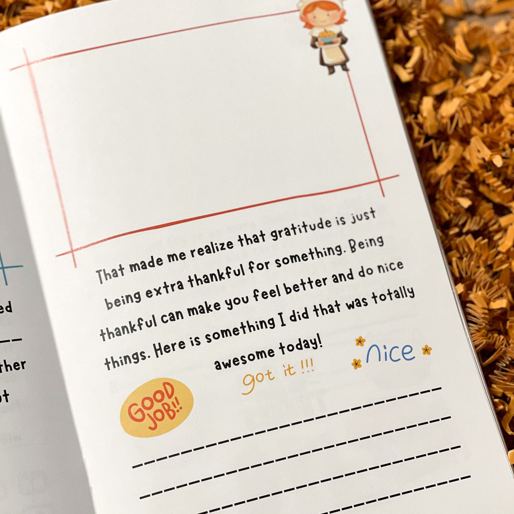 Interior page of Best Thanksgiving Ever Book regarding gratitude