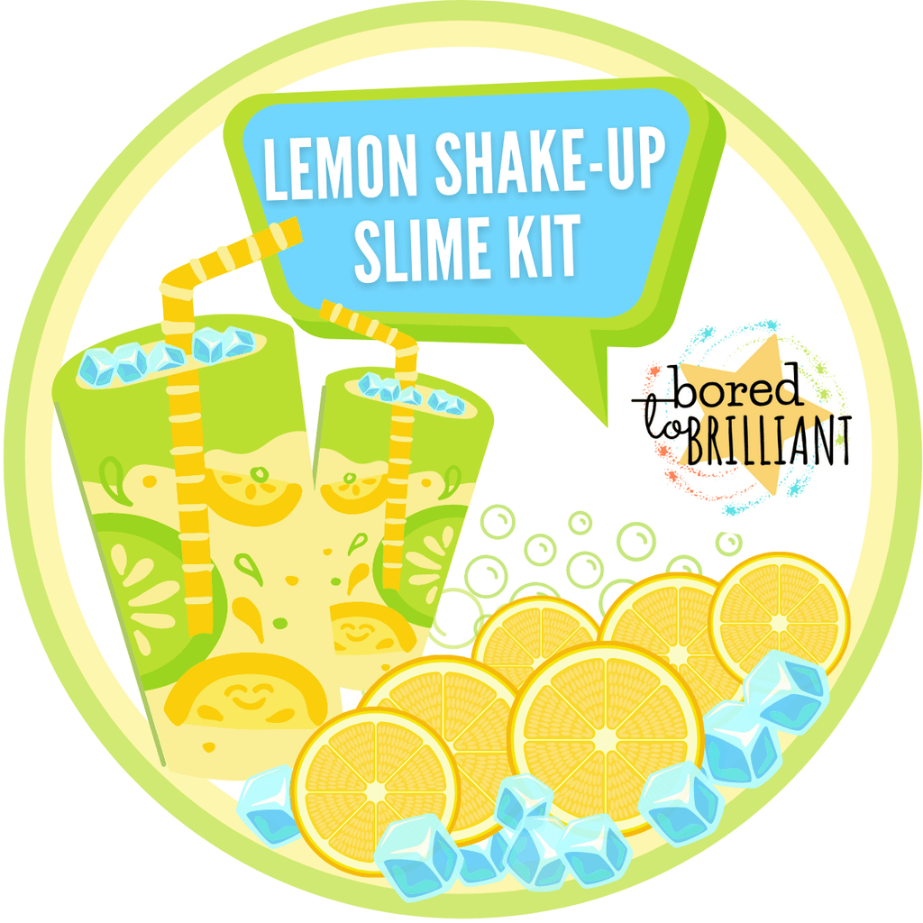 lemon shake-up slime kit label