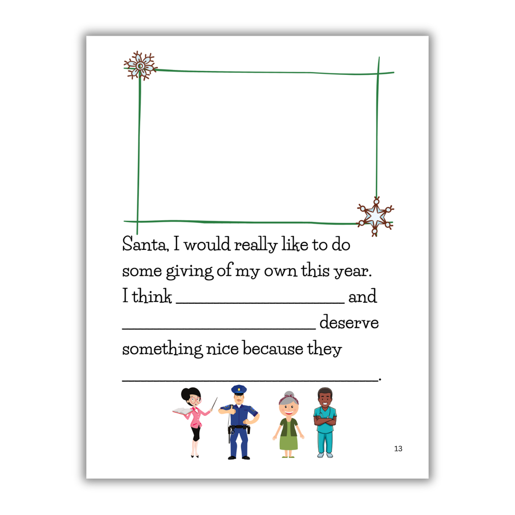 Interior page of book Best Letter To Santa Ever! with colorful cartoon illustrations