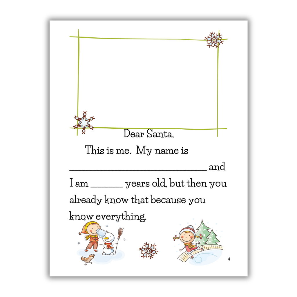 Interior page of book Best Letter To Santa Ever! with colorful cartoon illustrations