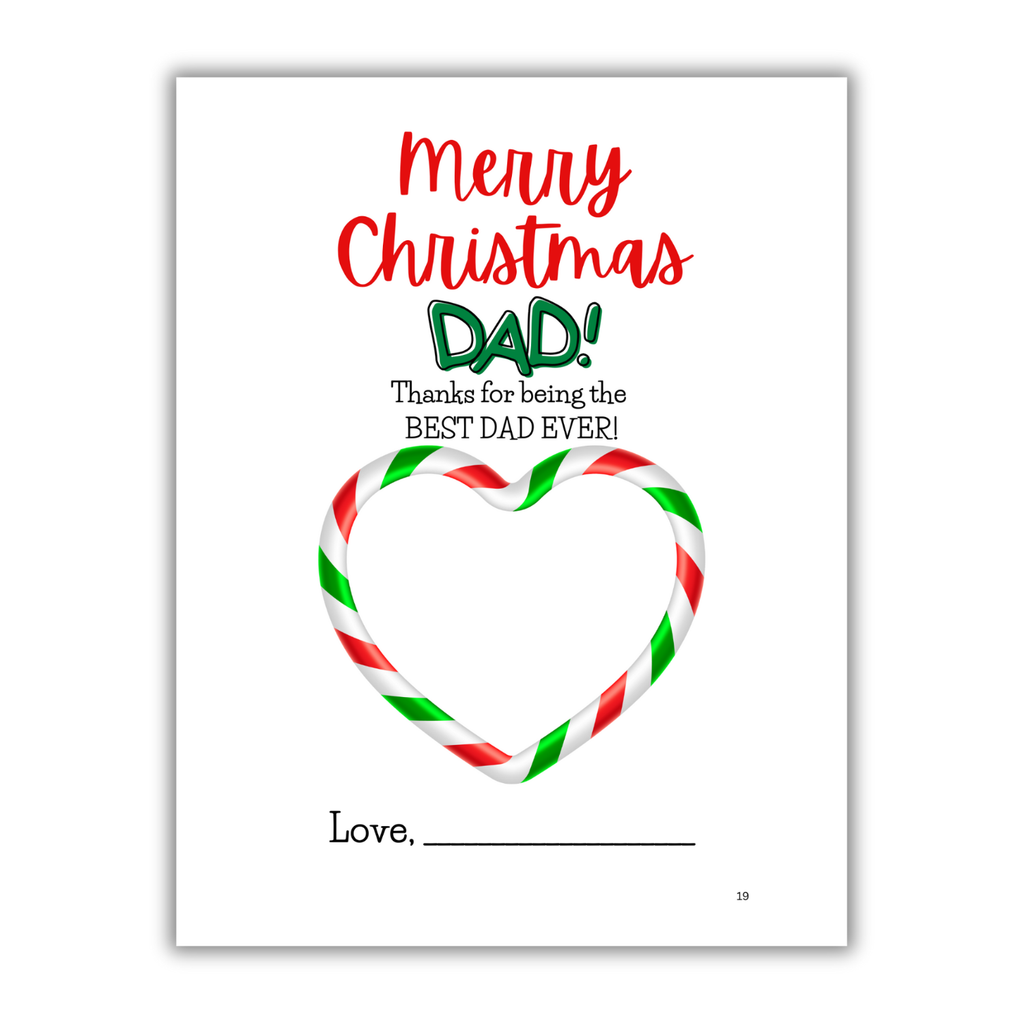 'Merry Christmas Dad' book interior page with festive illustrations 