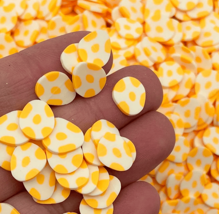Dino eggs yellow confetti for diy slime kit