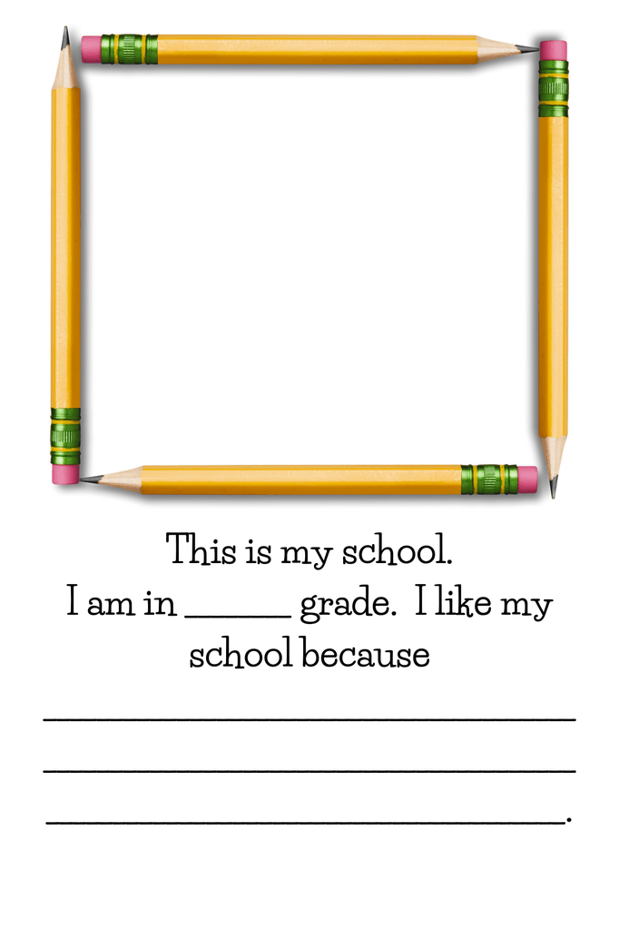 Best School Year Ever Book inner page showing it is customizable by children. pencils on a page with writing prompts