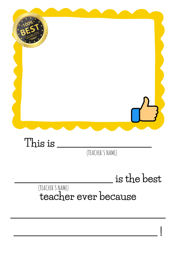 Best Teacher Book, Written by Your Child! - Bored to Brilliant
