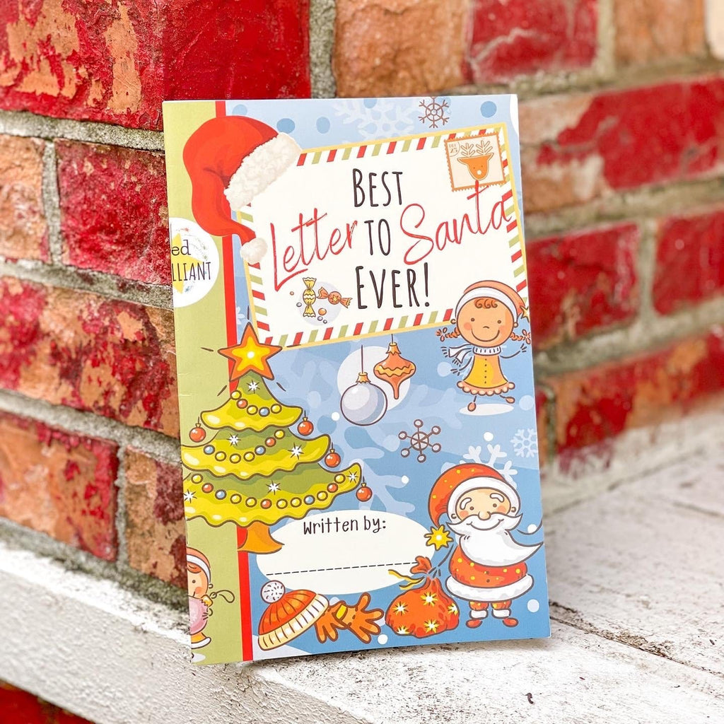 Best Letter to Santa Ever Book propped against bricks outdoors