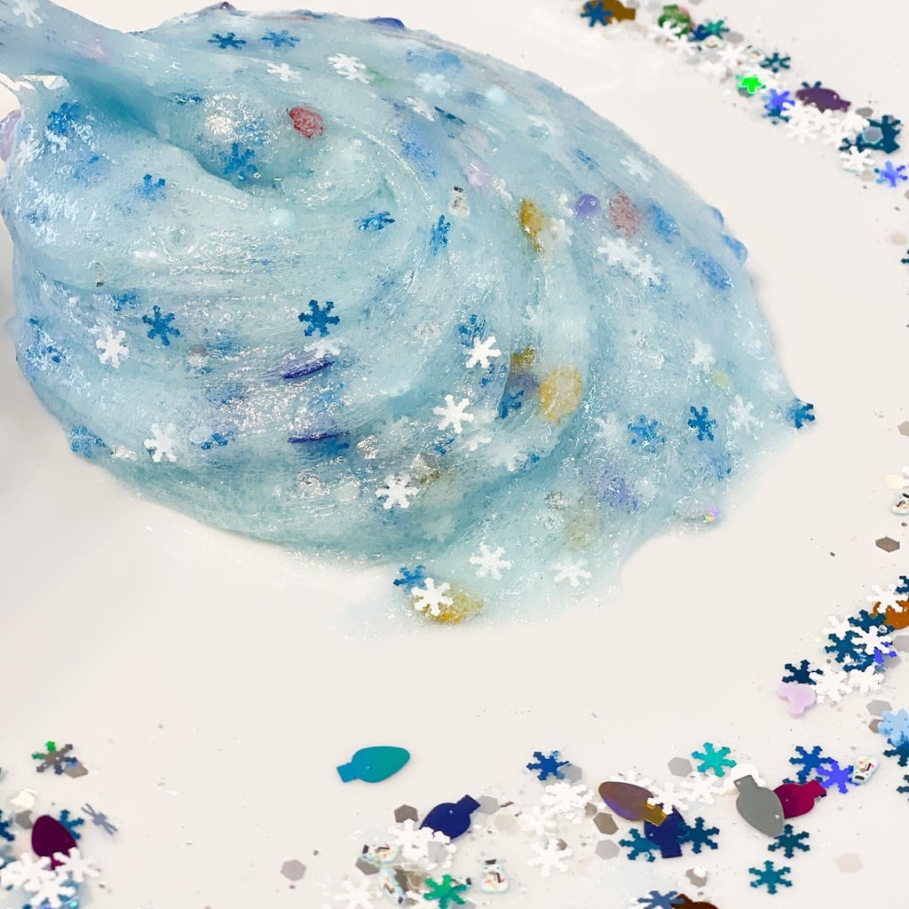 blue Christmas Slime Kit for kids, diy slime kit, children's sensory play 