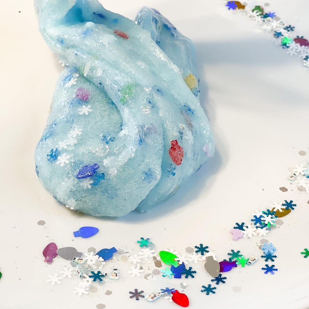 blue Christmas diy slime kit