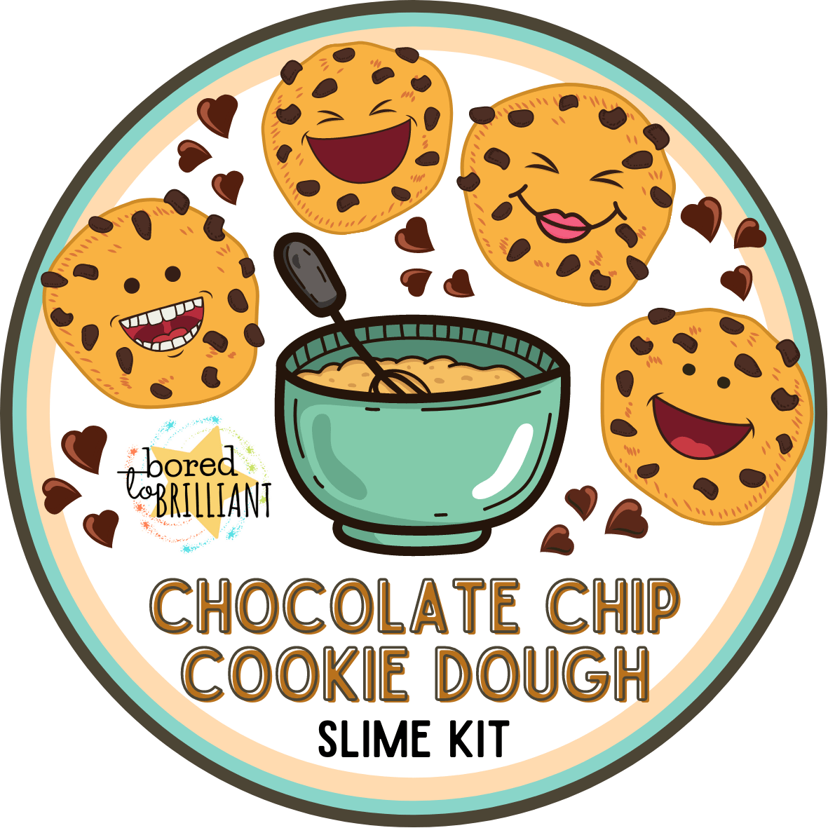 Chocolate Chip Cookie Dough Slime Kit - Bored to Brilliant