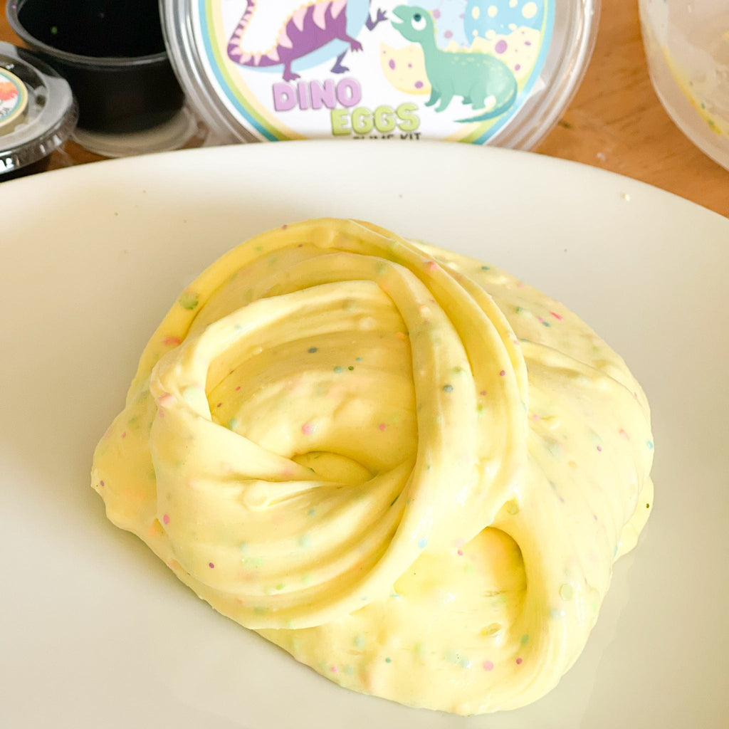 DINO EGGS BUTTER SLIME KIT, yellow Slime Kit for kids, diy slime kit, children's sensory play 