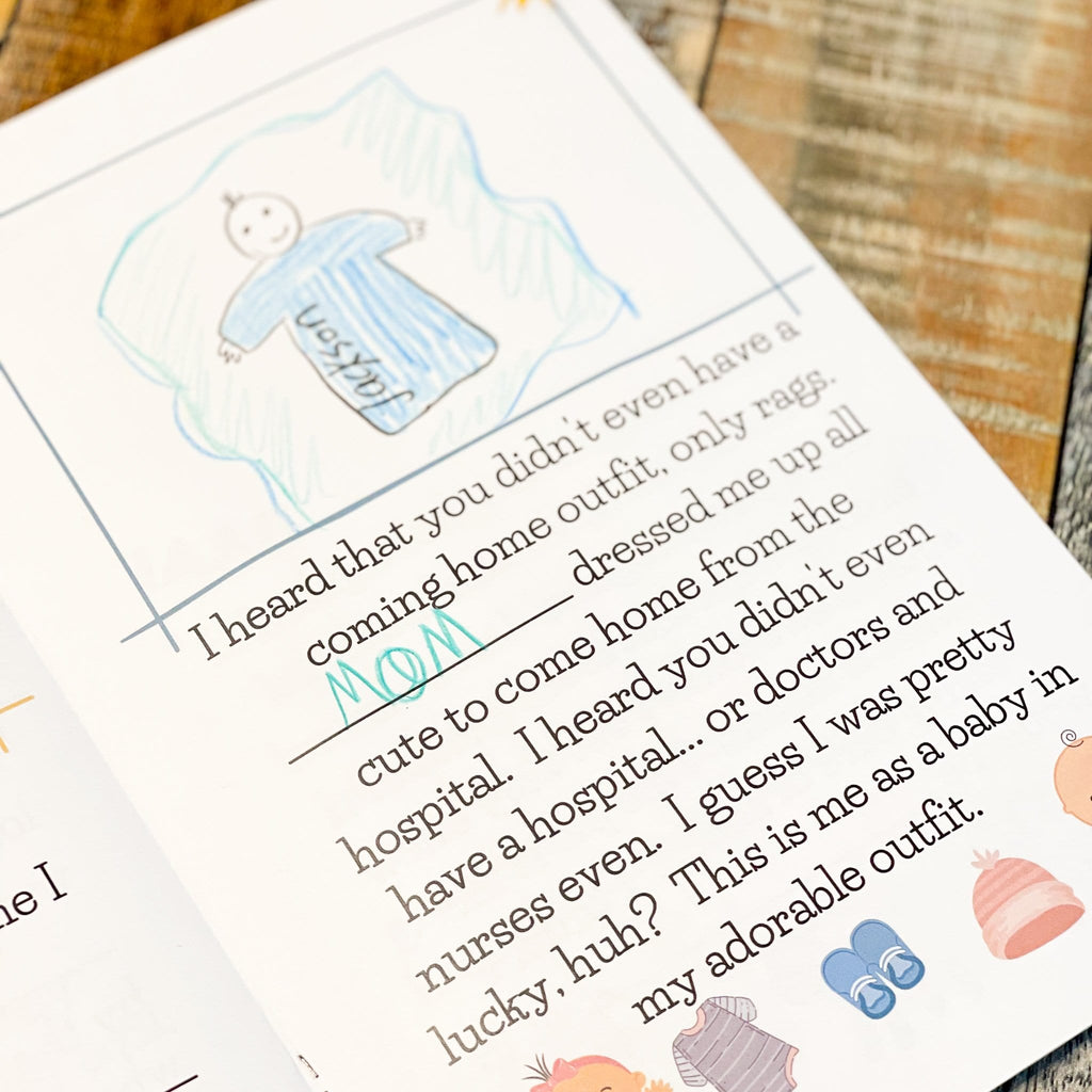 inner page, filled in the writing and coloring prompts, Best Nativity Story Ever Book