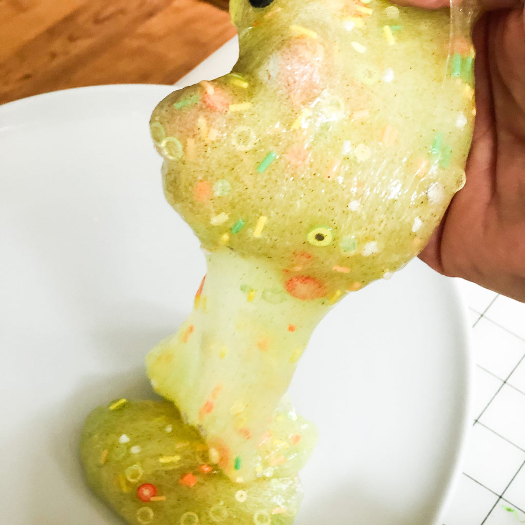 taco slime in hand falling to plate