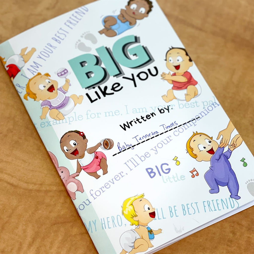 New Baby Book written by younger sibling to older sibling by kids