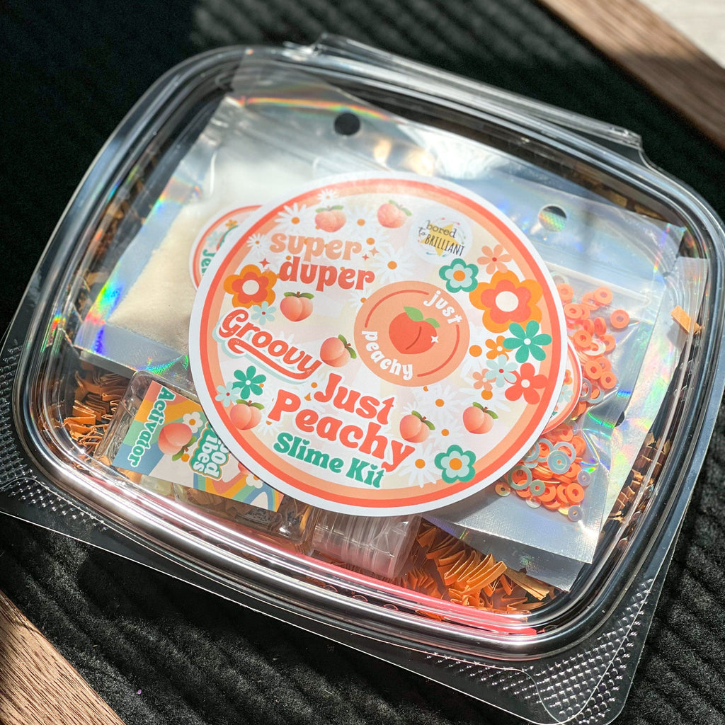 peach slime, SLIME KIT,  Slime Kit for kids, diy slime kit, children's sensory play, container