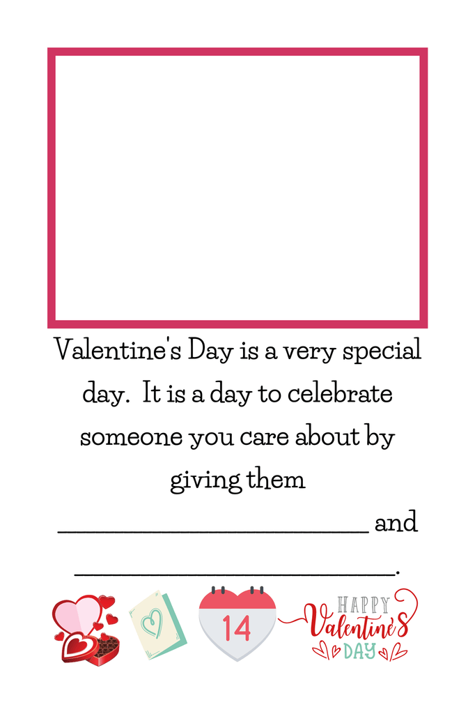 Best Valentine Ever Book inner page with writing prompts, lots of hearts